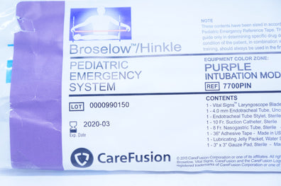 CareFusion 7700PIN Broselow/Hinkle Pediatric Emergency Purple (x) - Pack of 2